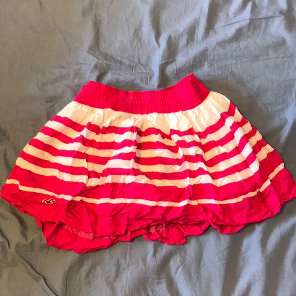 Hollister pink stripped skirt